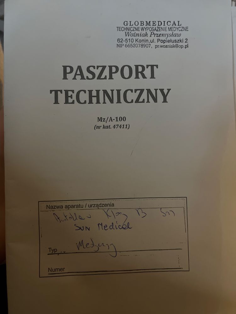 Autoklaw sun medical 12 l klasy B aktualny serwis