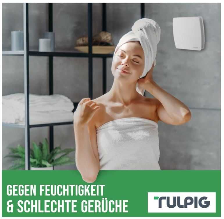Wentylator łazienkowy z czujnikiem wilgotności i timerem 100 mm TULPIG