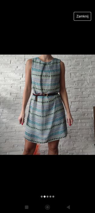 Sukienka mgiełka Atmosphere zakładka Boho Bohemian Rozmiar S