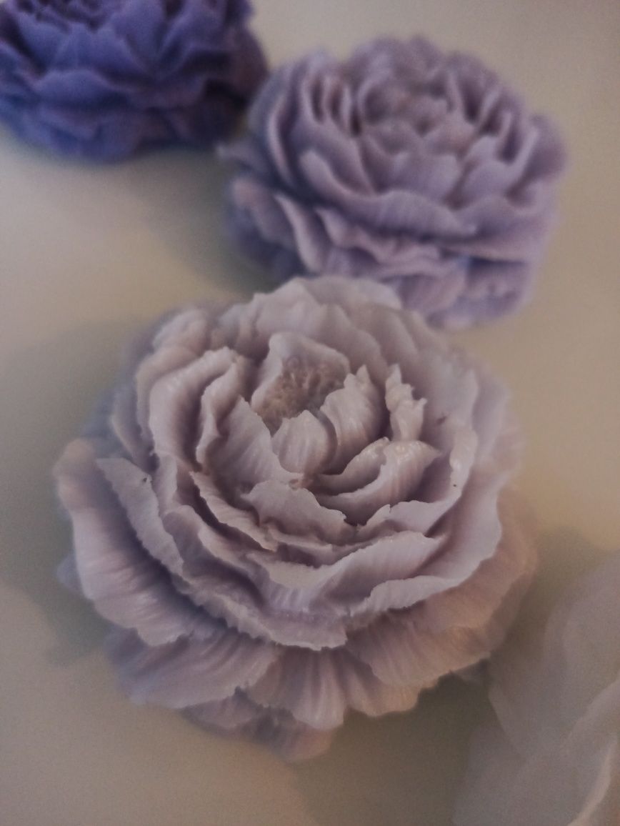 Mydełko glicerynowe handmade, kwiat piwonii, zapachowe