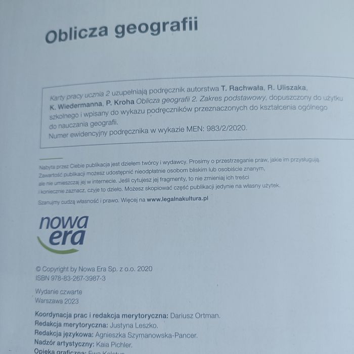Karty pracy oblicze geografii 2