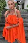 Sukienka LOVE Saints Boho lato neon pomarańcz