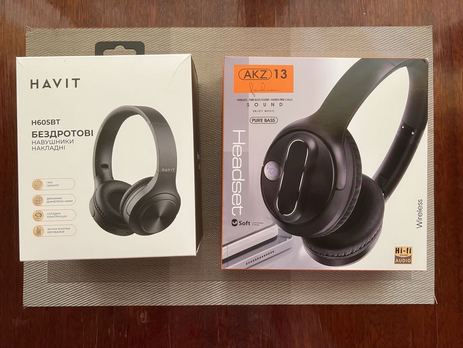 Наушники беспроводные Havit H605BT и Akz 13