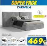 Super Pack Cama Carmela + Estrado + Colchão Back Ortopédico