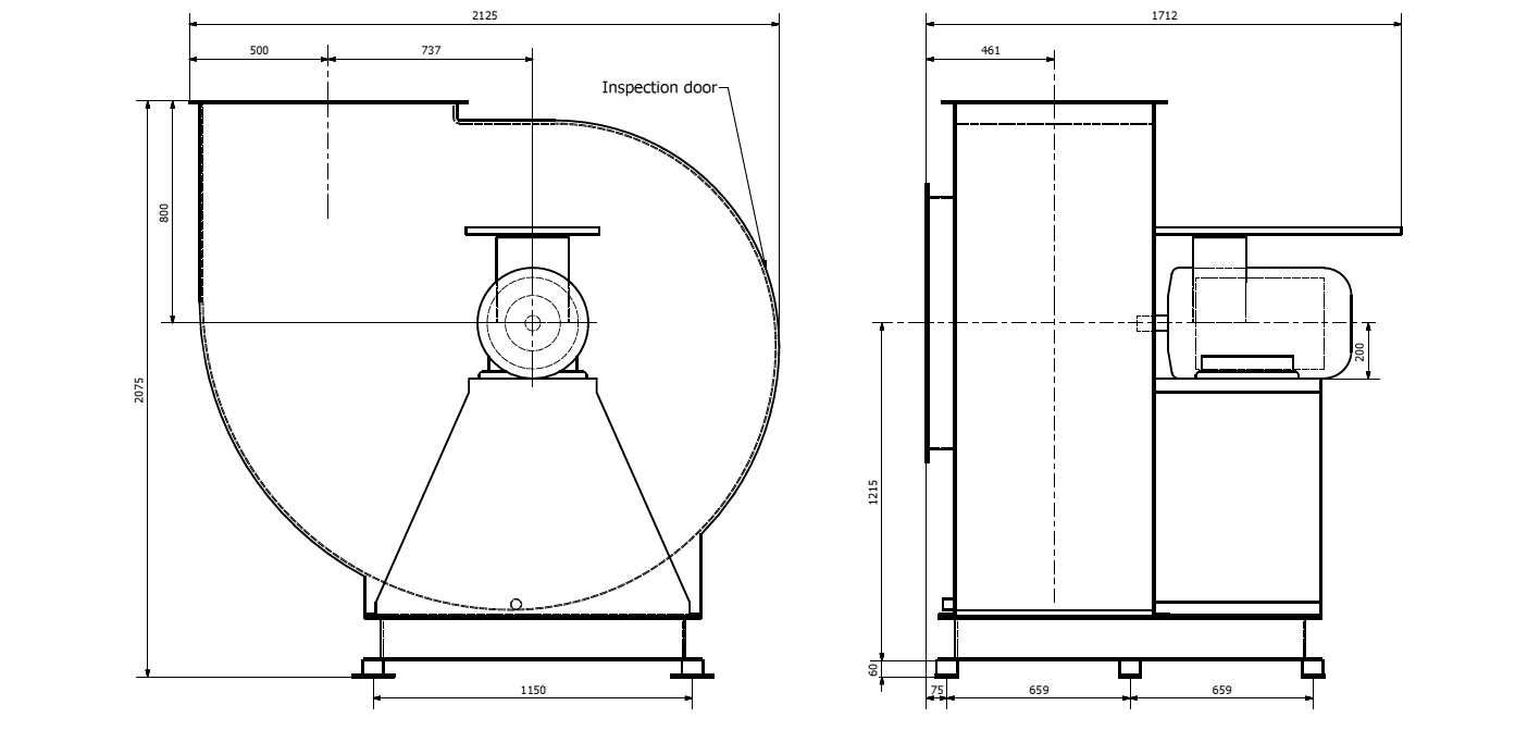 Wentylator promieniowy CFL2-900-D3-LGO-250M
