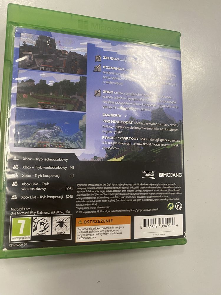 Gra minecraft na konsole xbox one