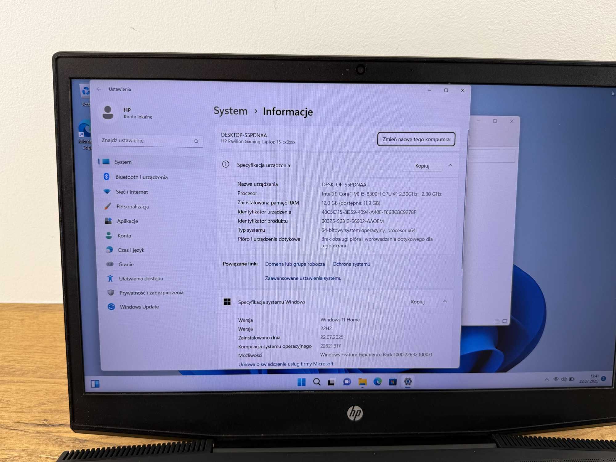 1350 HP GAMING i5-8300H. 8x 4.00GHz. 1240GB SSD M2, GTX 1050. 12GB RAM