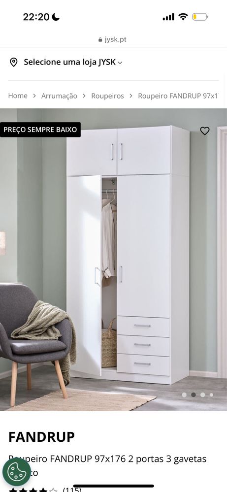 Roupeiro Jysk branco