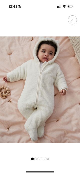 Осінній комбінезон  травка Next 62, 80 білий, 74 в синьому