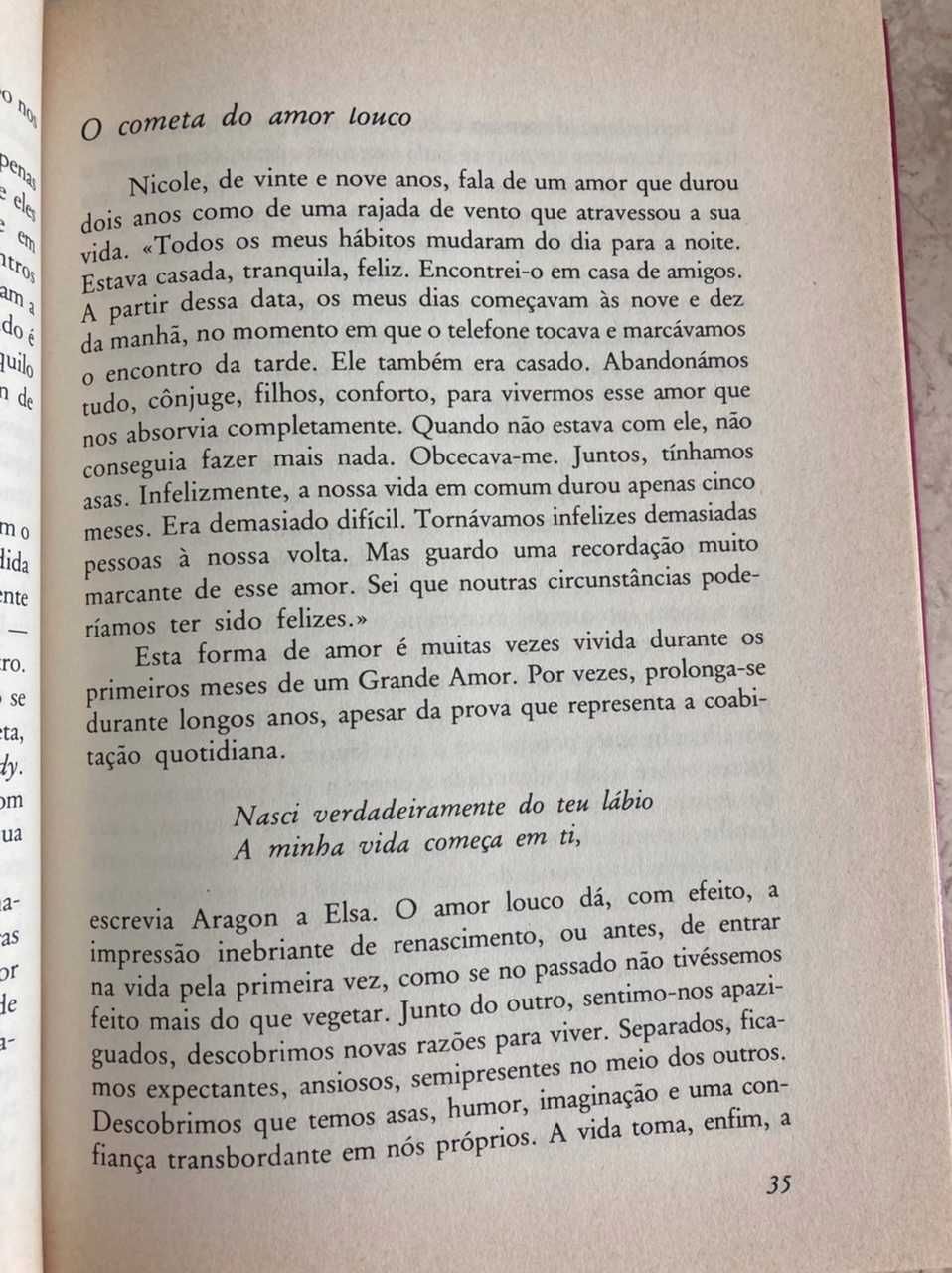 Livro "O Medo do Grande Amor" de Louise Poissant