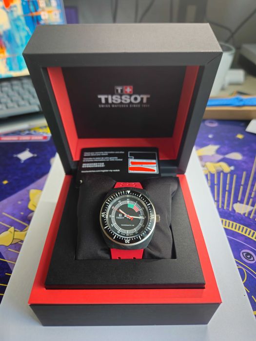 Tissot Sideral S jak nowy Full Set Gwarancja + Niebieski pasek diver