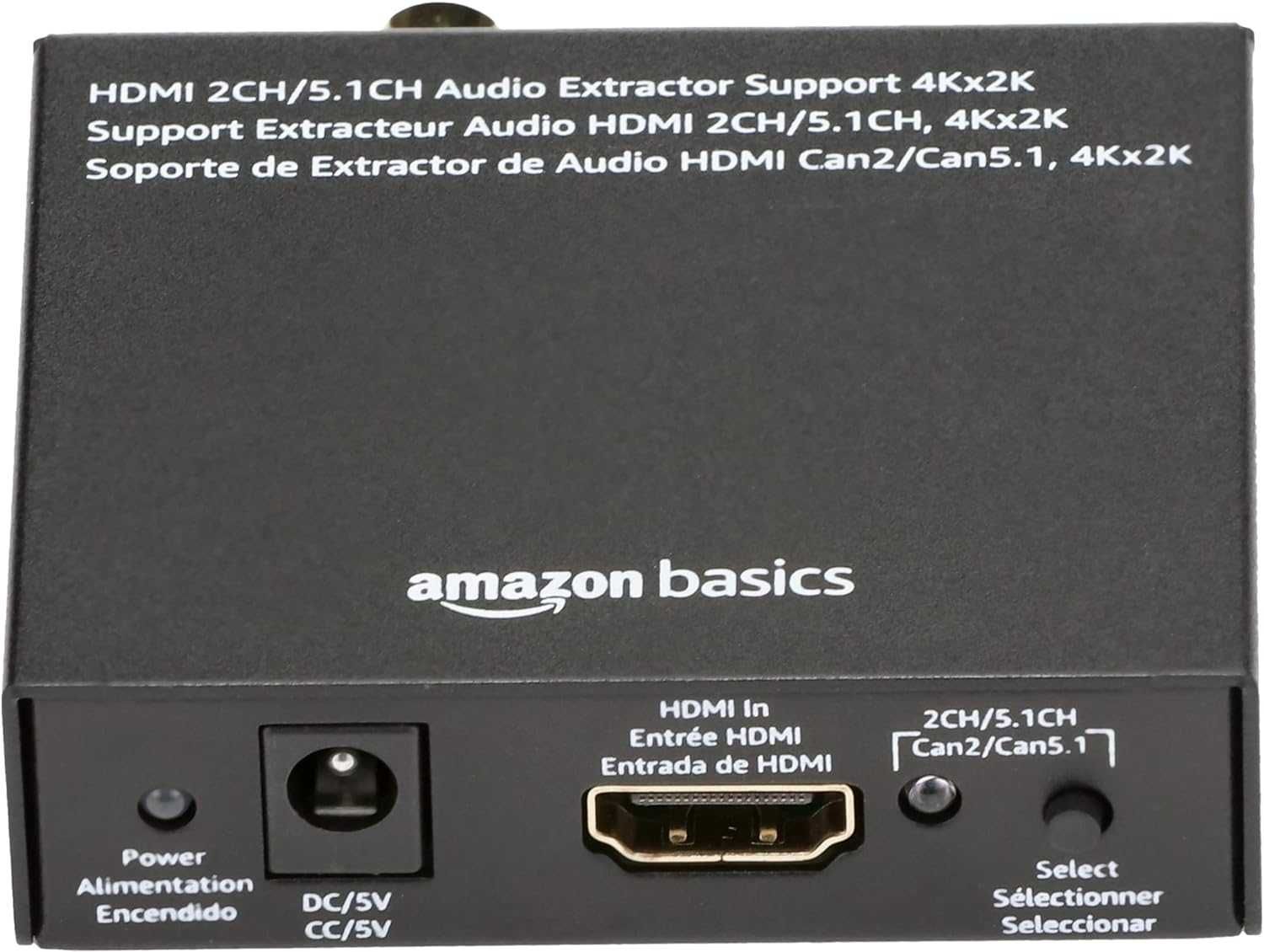 Amazon Basics ekstraktor Audio konwerter HDMI na HDMI 4K RCA Spdif