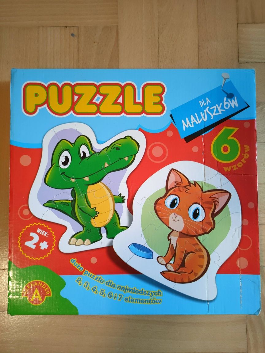 Kilkuelementowe puzzle ze zwierzątkami