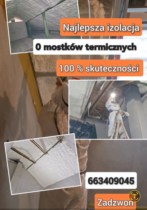 Ocieplenia Pianą PUR Ocieplanie poddasza Piana PUR Izolacje Natryskowe