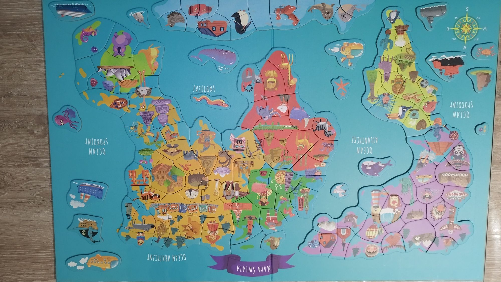 Dodo * Magnetyczna Mapa Świata dla dzieci * gra edukacyjna puzzle