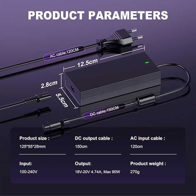 90W uniwersalny zasilacz do laptopa adapter