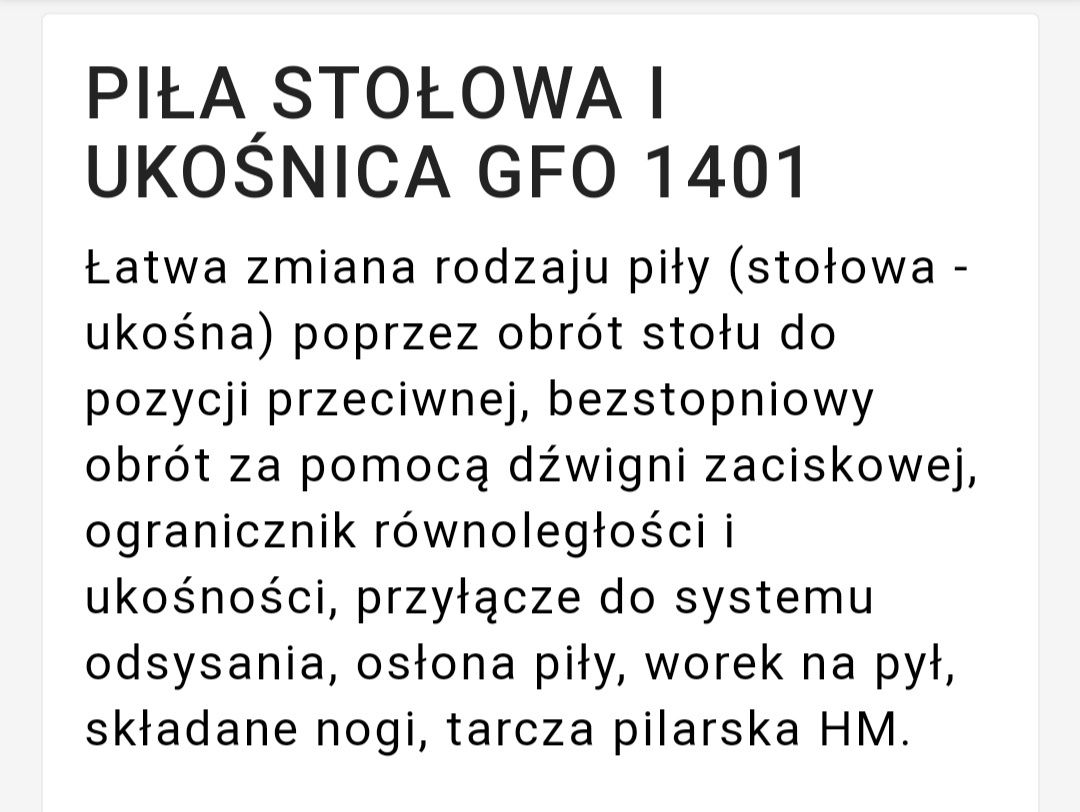 Ukośnica GÜDE 1401