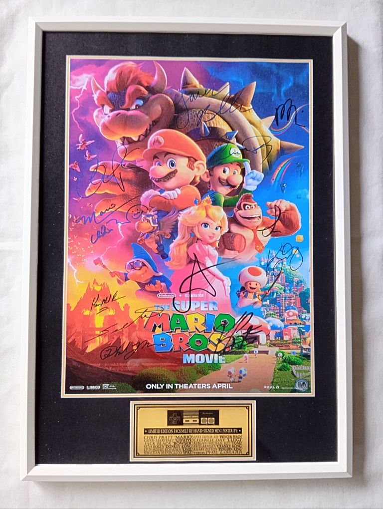 Moldura Filme The Super Mario Bros. Movie com Autógrafos (A4)