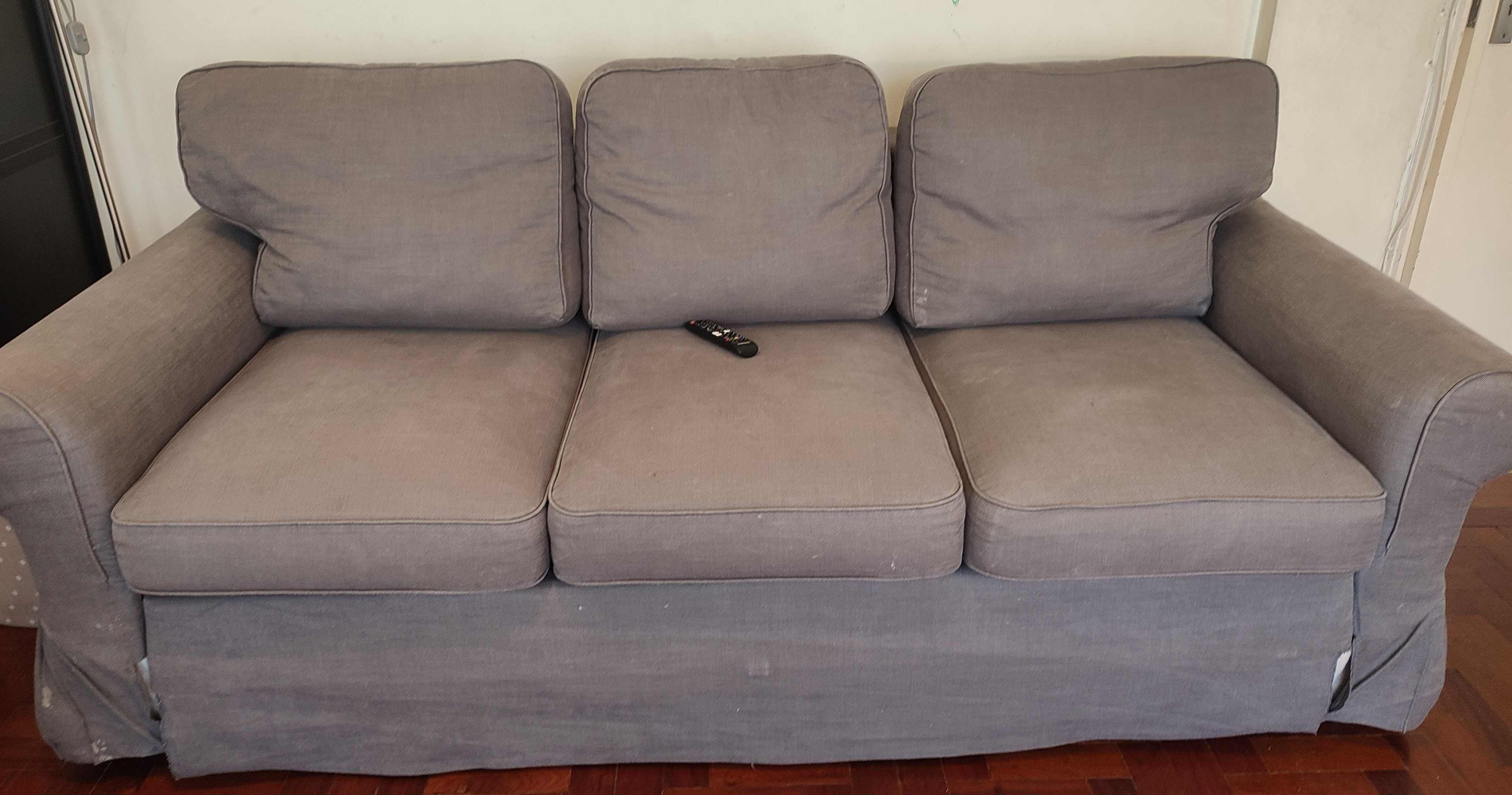 Sofá-cama IKEA EKTORP PIXBO 3 lugares – cinzento – ótimo estado