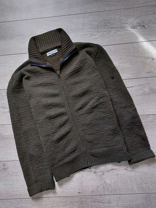 STONE ISLAND Мужской шерстяной кардиган Stone Island Zip Vintage Wool
