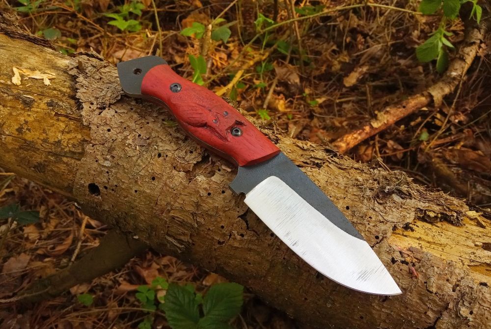 Nóż Mały Alfa Rzeźbiona Sowa Nóż Ręcznie Robion Custom