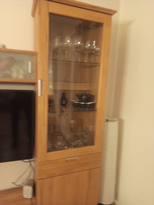 Zestaw mebli do salonu pokoju,  witryny fronty z drewna