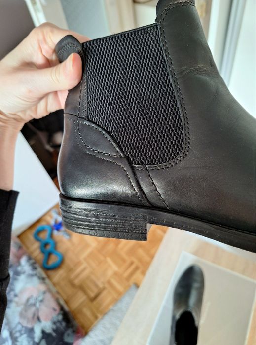 Skórzane ocieplane sztyblety Tamaris, 40