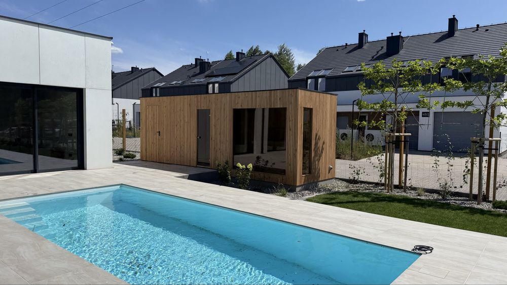 Sauna zewnętrzna ogrodowa.