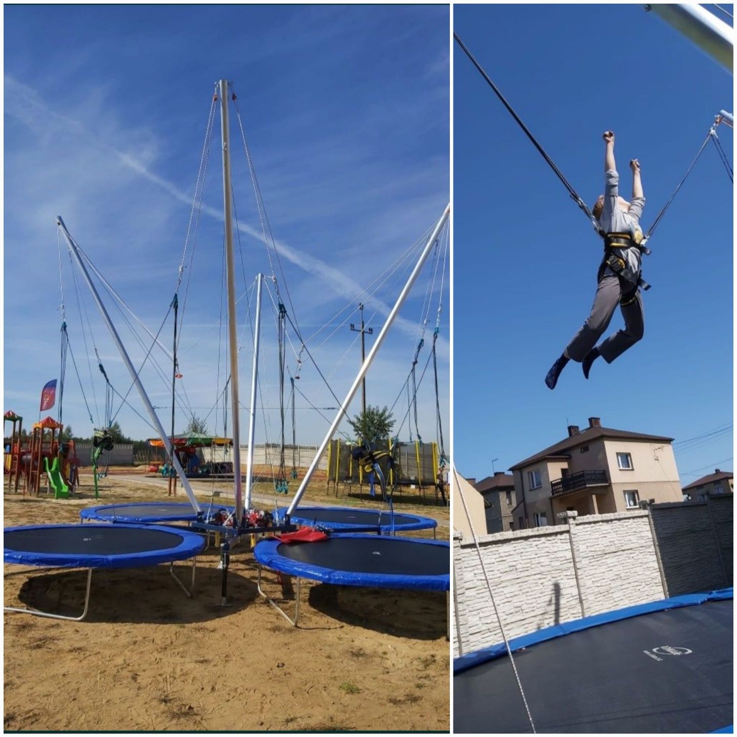 Dmuchaniec zjeżdżalnia Euro-Bungee trampolina wynajem Bubble Piana