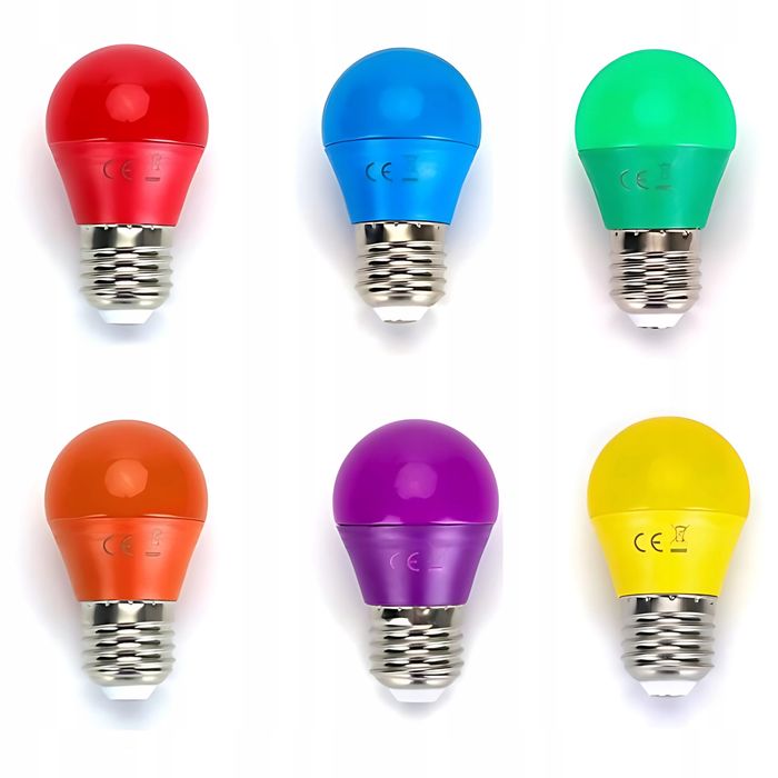 Żarówki Led Wielokolorowe Dekoracja Imprezowa Oświetlenie 5W 6 Sztuk