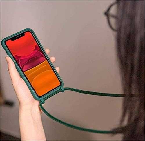 Silikonowe etui z paskiem na telefon Samsung Galaxy A21S Zielone