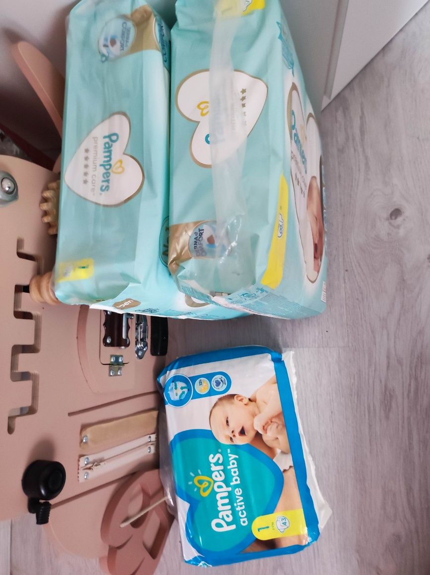 Pampers premium care 1 78szt X2=156szt plus pamper activ baby 1 43szt