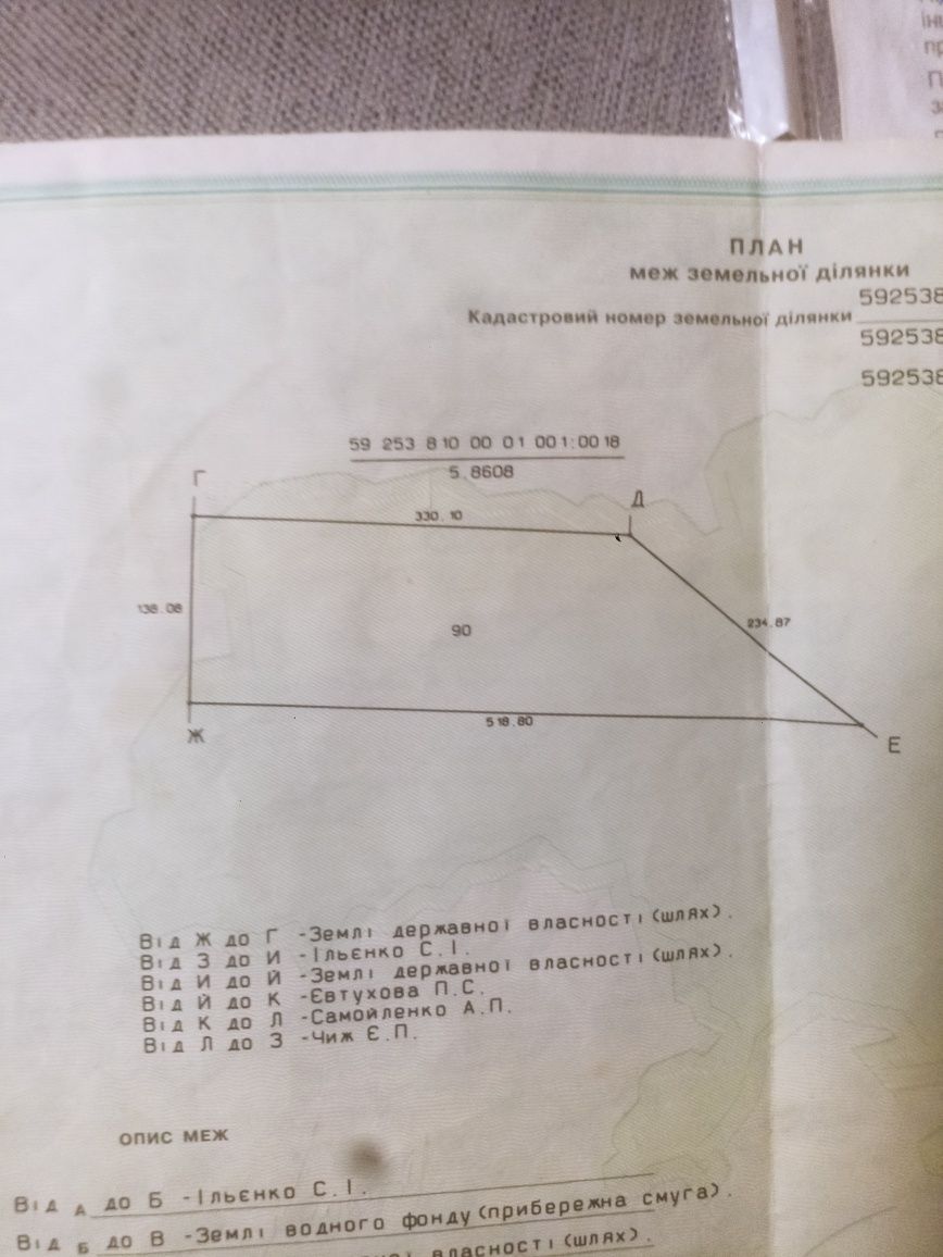 Земельний пай 5.8 га