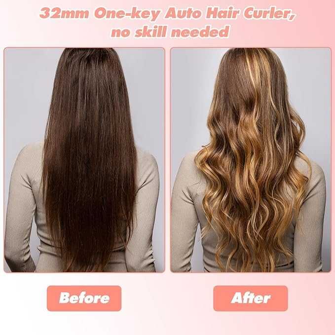 Lokówka automatyczna do włosów Victop 32 mm różowa