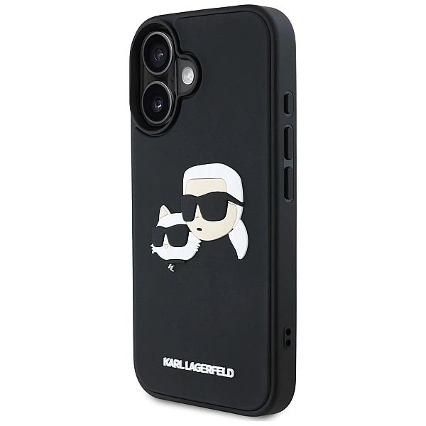 Etui Karl Lagerfeld HC 3D Rubber Double Heads na iPhone 16 - czarne