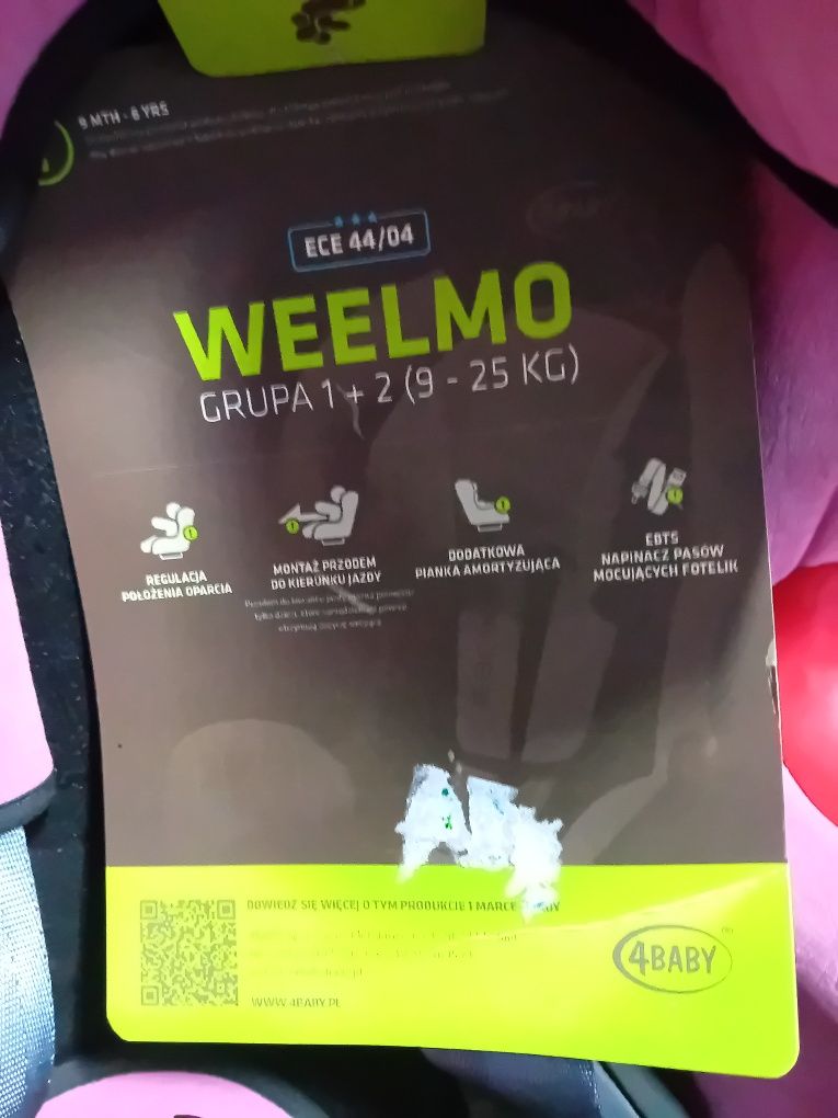 Nowy fotelik samochodowy 4 baby Weelmo