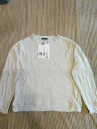 Свитшот Zara новый S свитер джемпер шерсть вискоза белый кремовый Зара