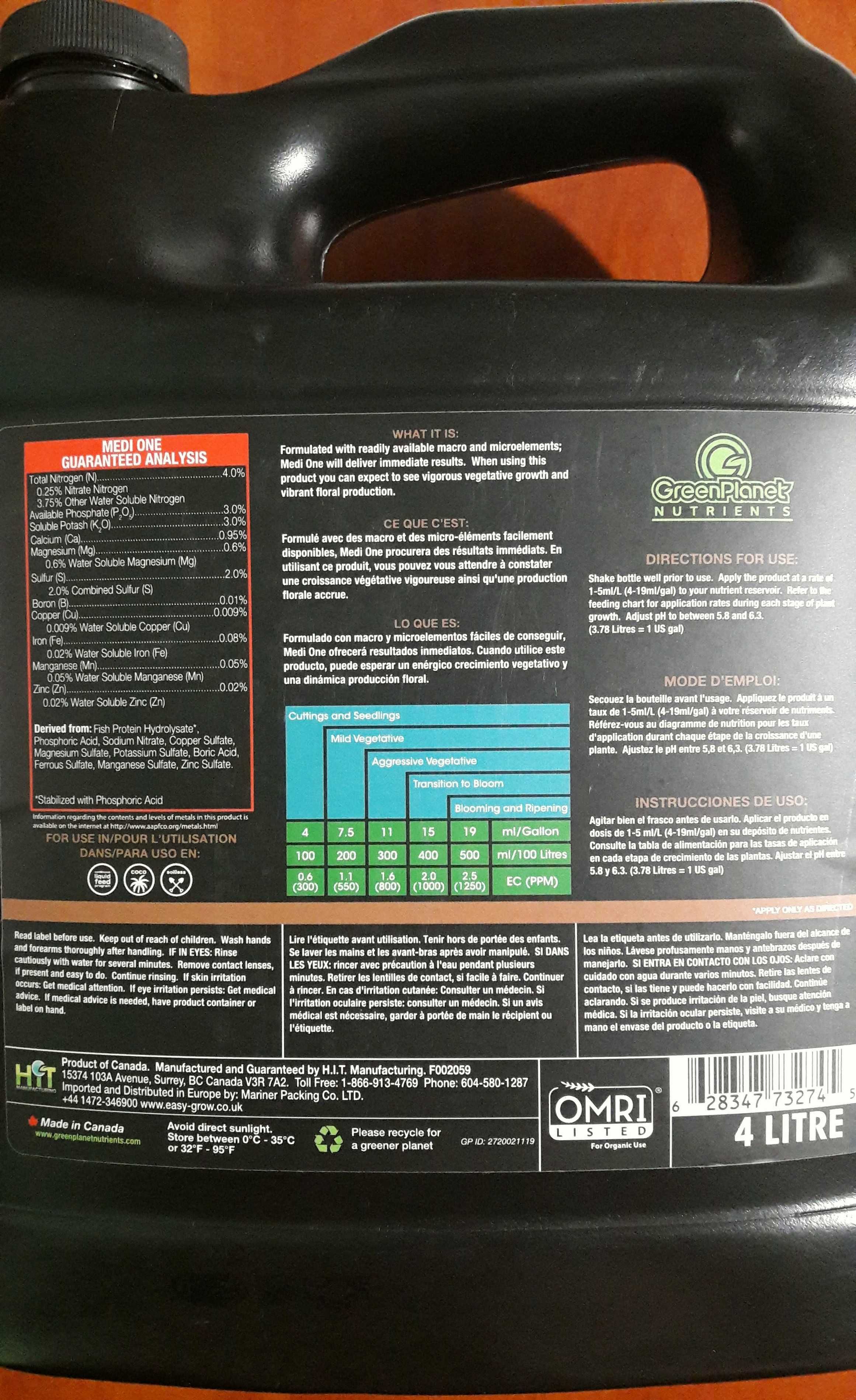 Лучшее удобрение Green Planet Medi One для ОРГАНИЧ земледелия 975гр л