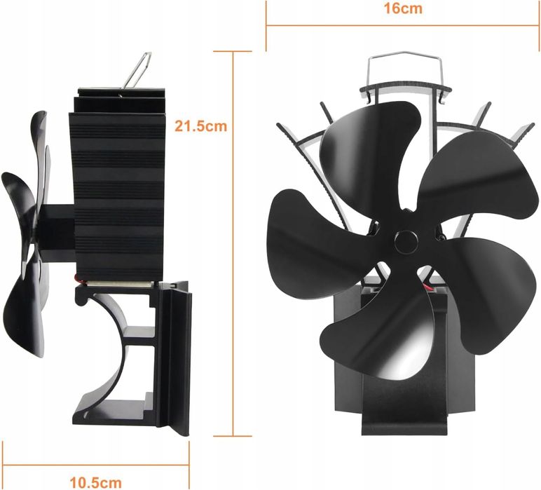 Wentylator kominkowy, Wentylator piecowy bez zasilania elektrycznego