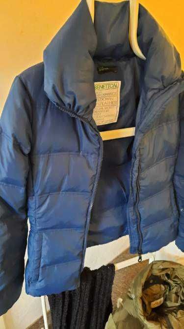 Extra zestaw 3 kurtki zimowe S puchowa Benetton + gratis