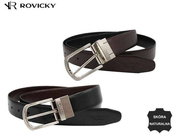 elegancki, dwustronny pasek męski ze skóry naturalnej - rovicky 100