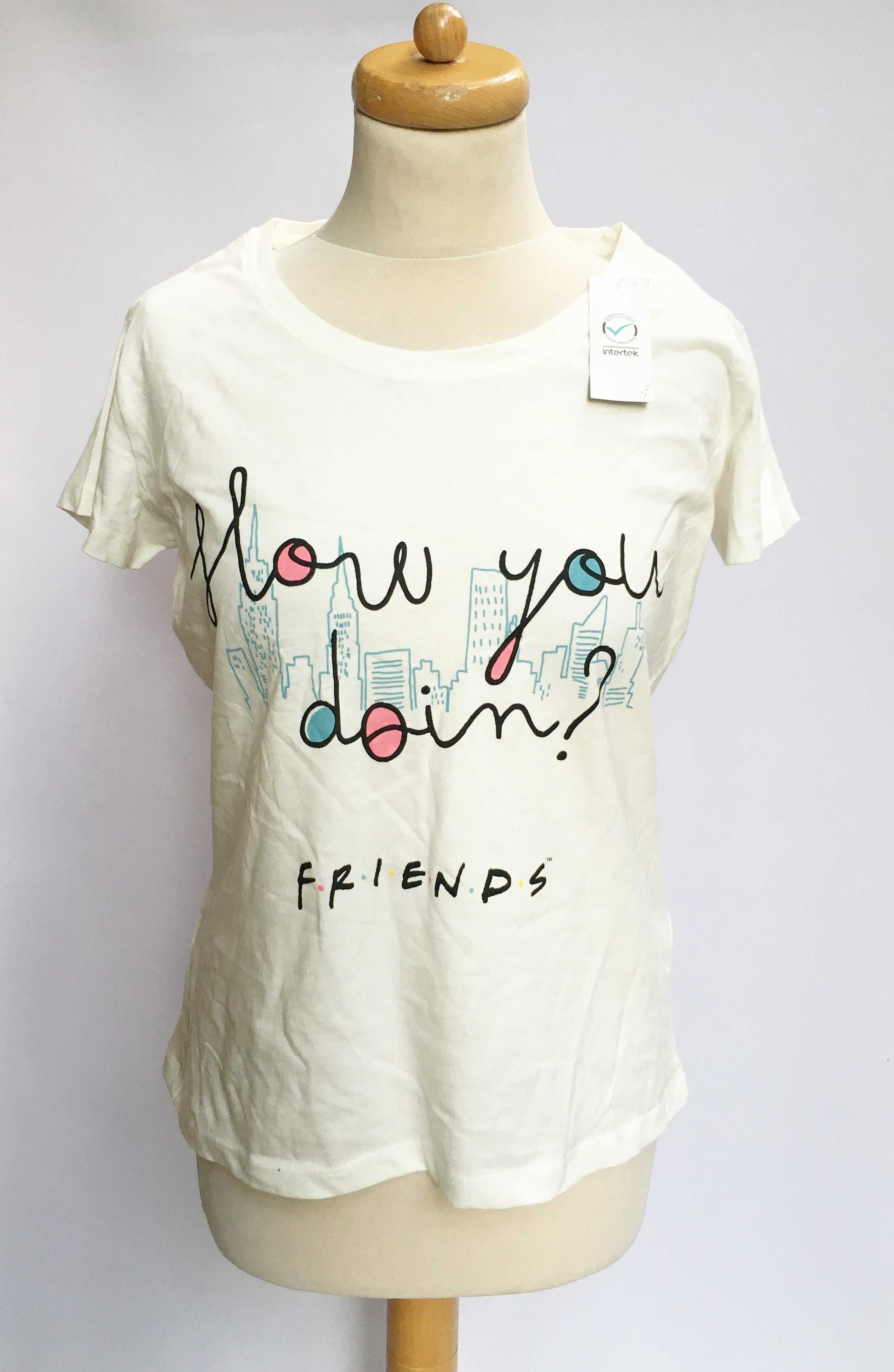 Bluzka NOWA T Shirt Friends S 36 Kremowa Koszulka