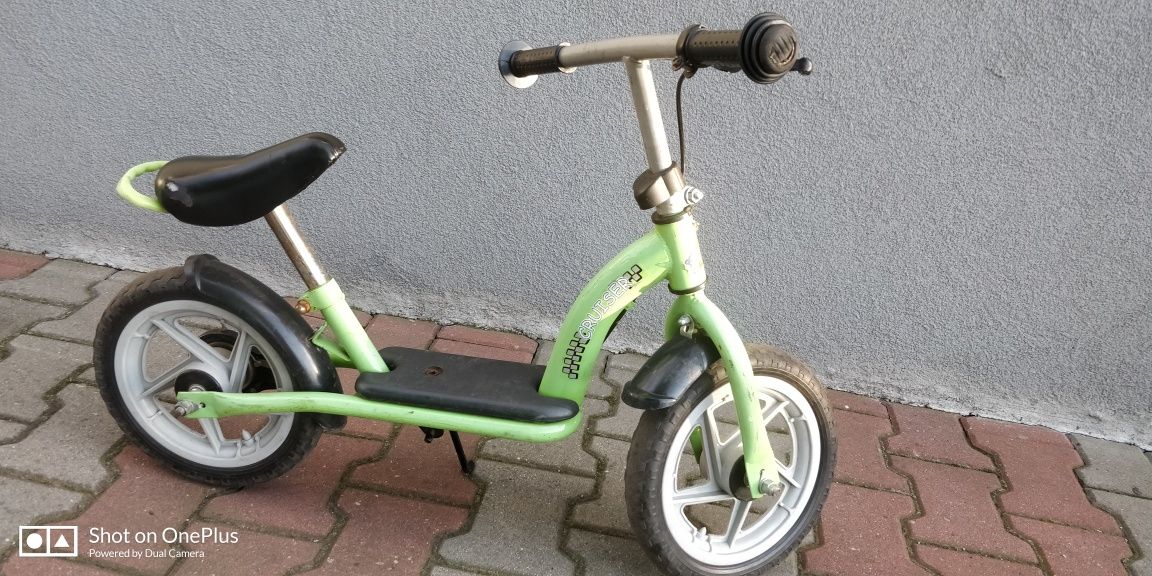Rowerek biegowy zielony chłopięcy