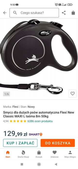 Smycz dla duży psów automatyczna Flexi New Classic Max L taśma 8 m 50