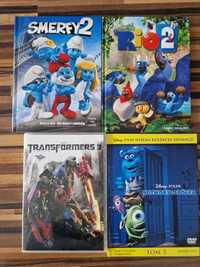 Bajki na dvd 4 szt. (Smerfy, Transformers 3, Potwory i spółka, itd.)