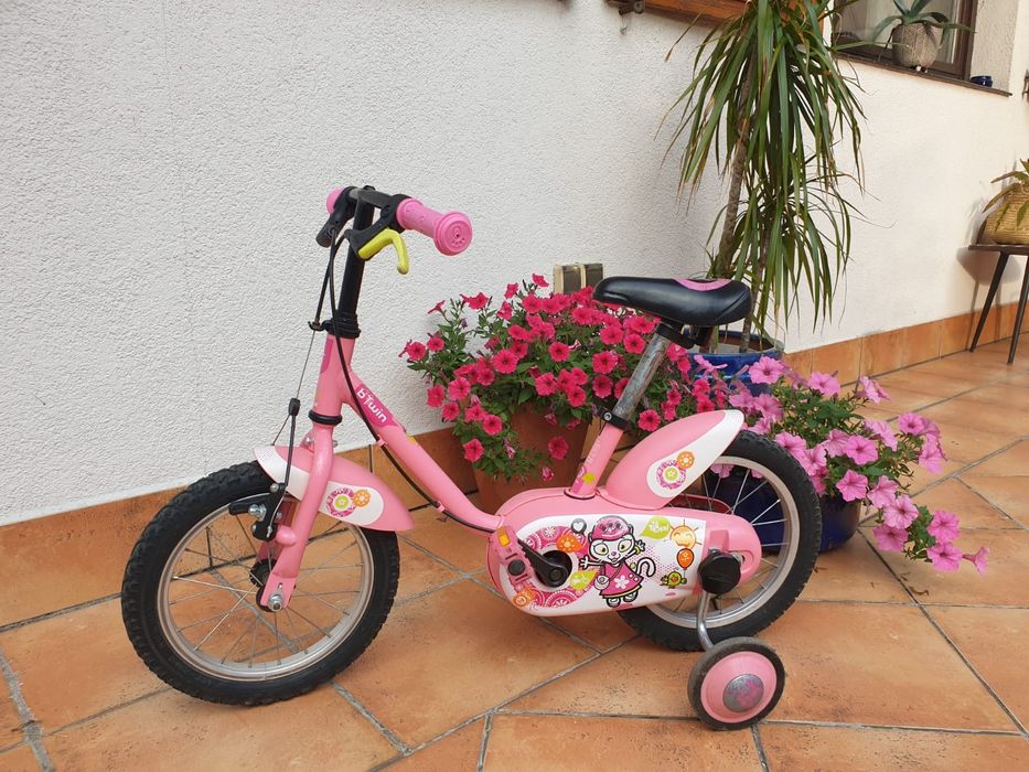 Rowerek dla dziewczynki, 14 cali,Decathlon B'twin, stan bdb,dla 3 4,5l