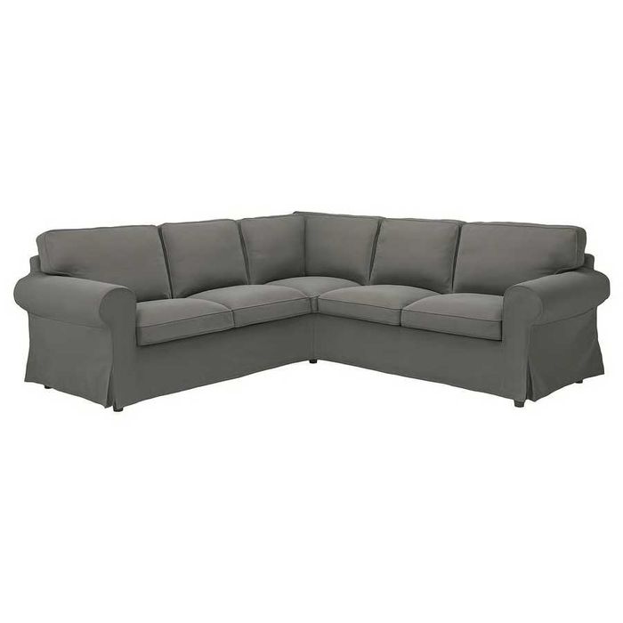 Sofa narożna 4-osobowa, Ektorp ciemnoszara