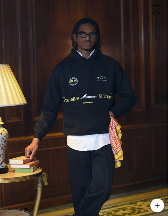 Утепленный черный костюм, худи, брюки, Shashka syndicate L. Monaco