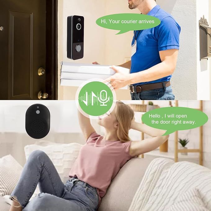 Bezprzewodowy dzwonek kamera wideodomofonowa smart wifi 1080P