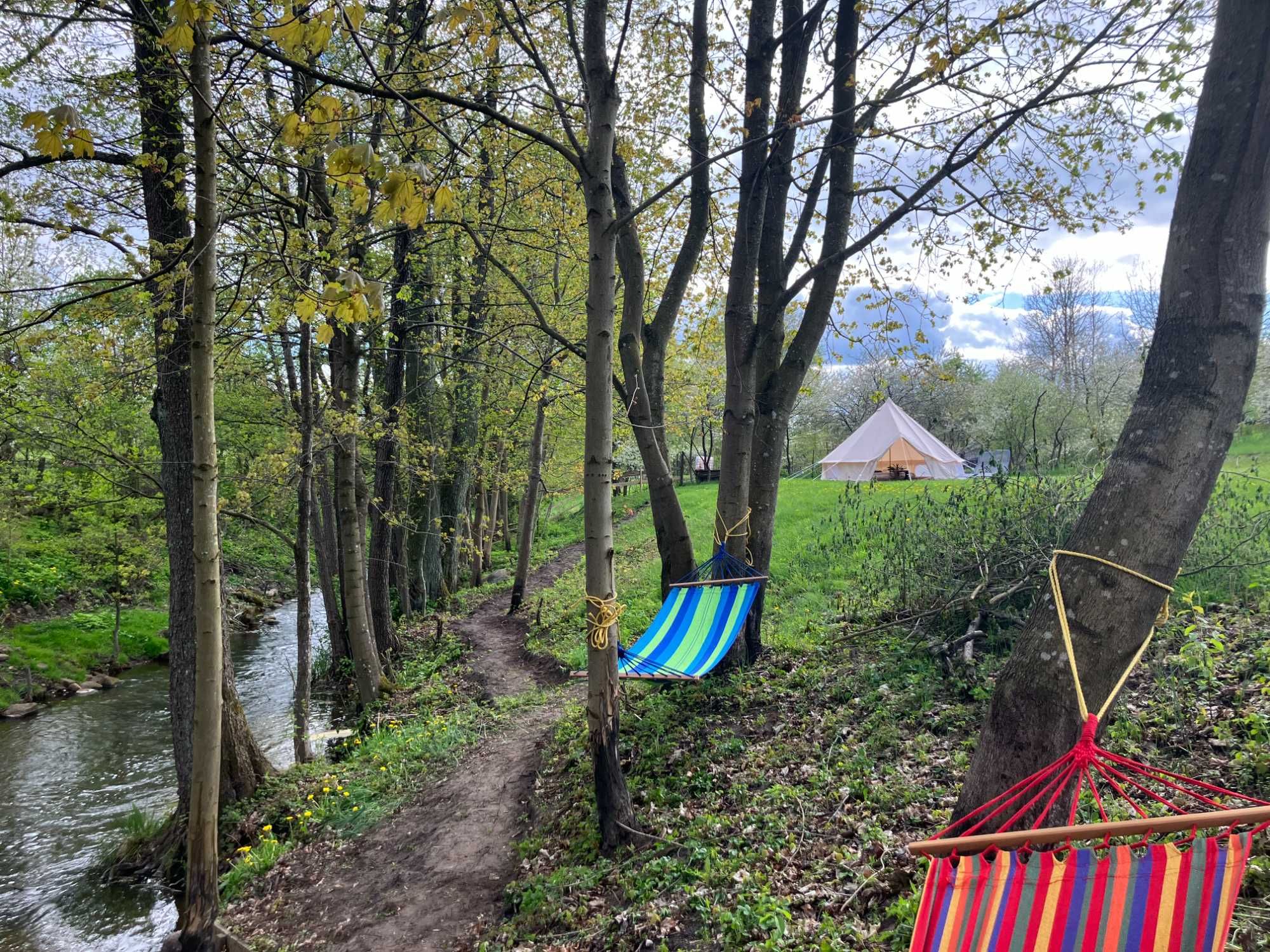 Pole namiotowe camping glamping Mazury Kruklanki Polana Życzeń